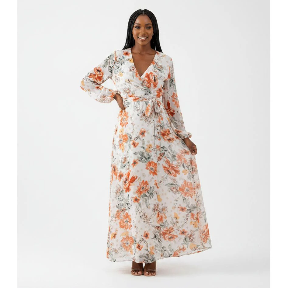 Floral Chiffon French retro A-line Dress