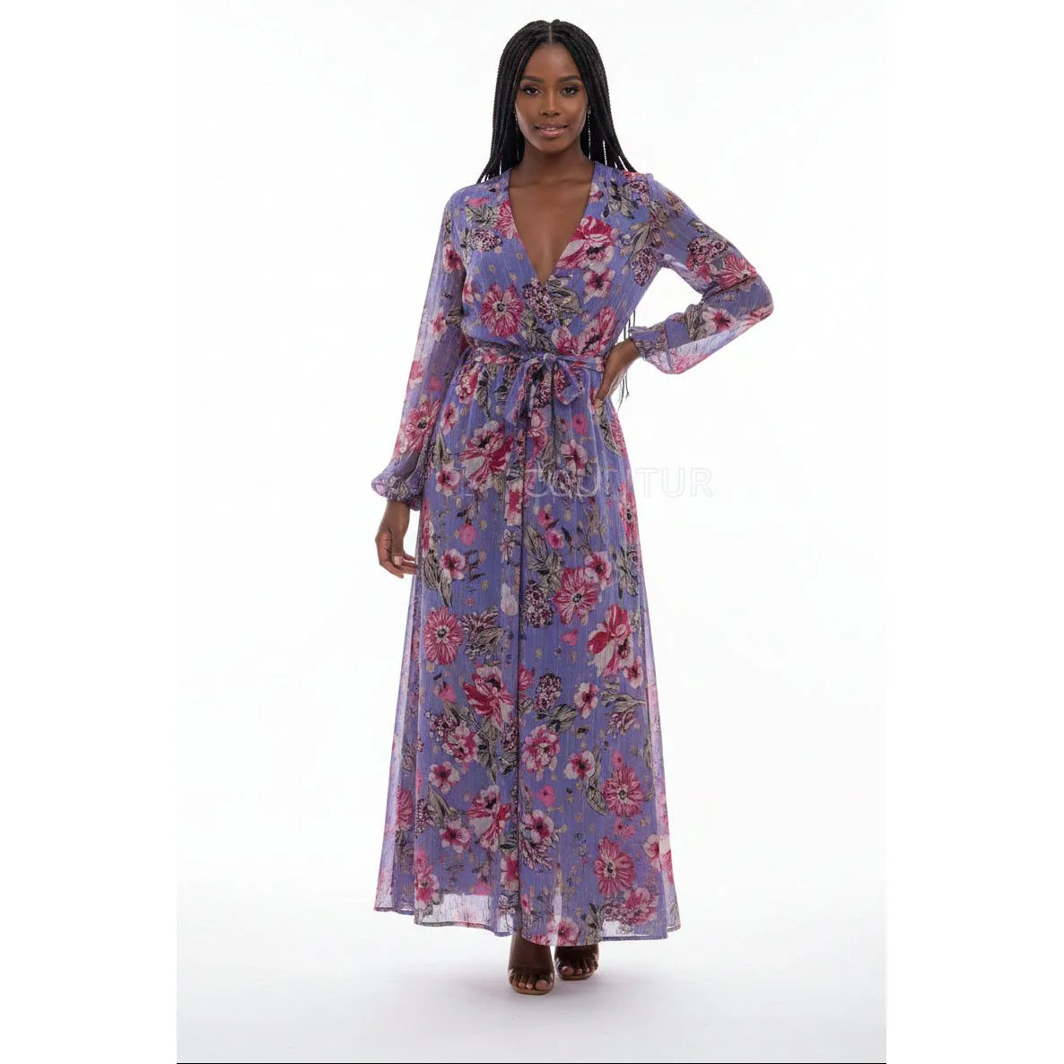 Floral Chiffon French retro A-line Dress - Image 2