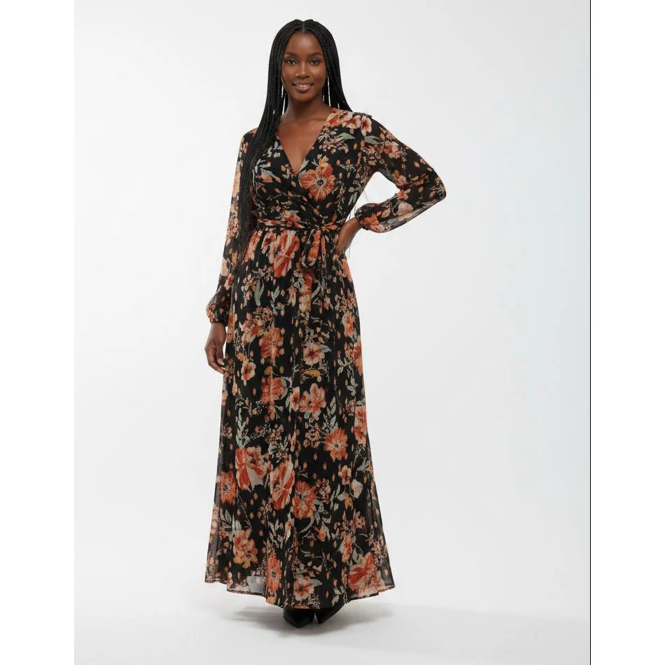 Floral Chiffon French retro A-line Dress - Image 3