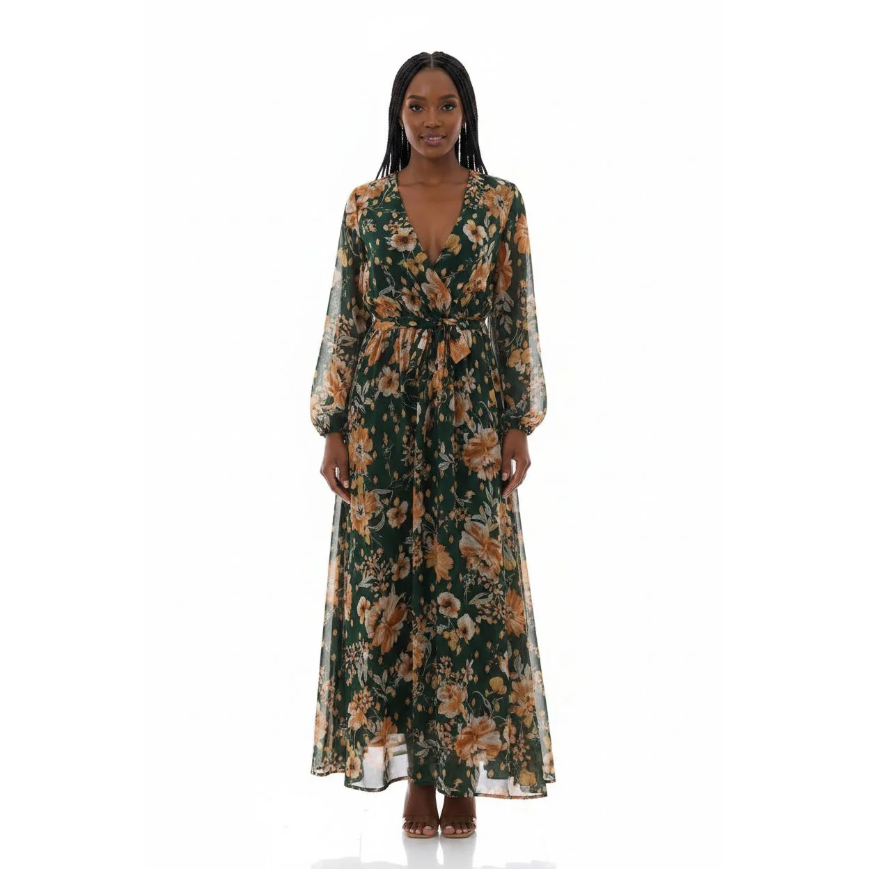 Floral Chiffon French retro A-line Dress - Image 4