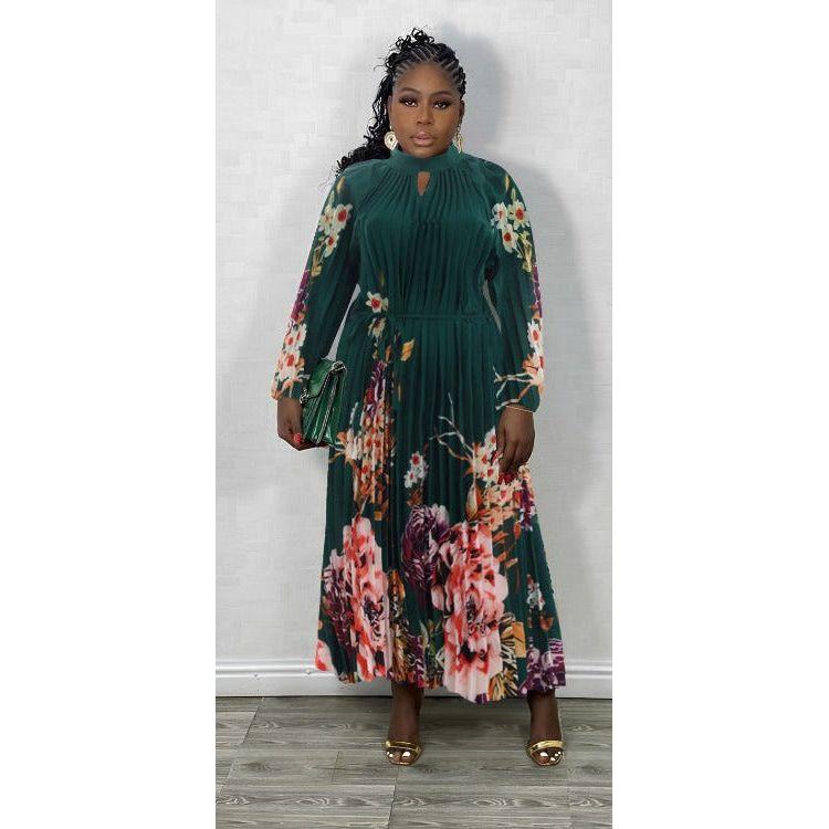 Floral Gown Elegant Midi Dress - Image 3