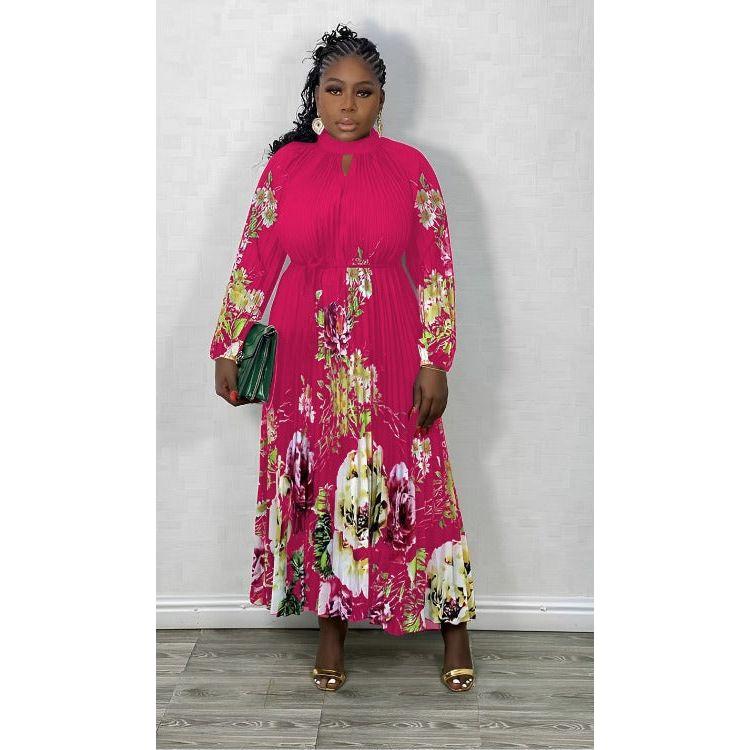 Floral Gown Elegant Midi Dress - Image 4