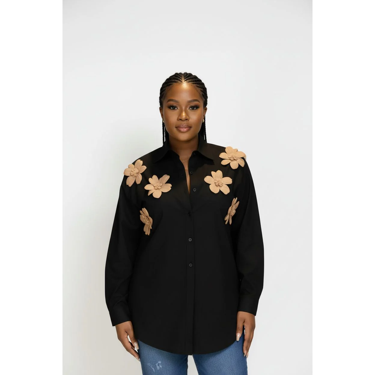 Floral Long-Sleeve 3D Shirt - Image 2