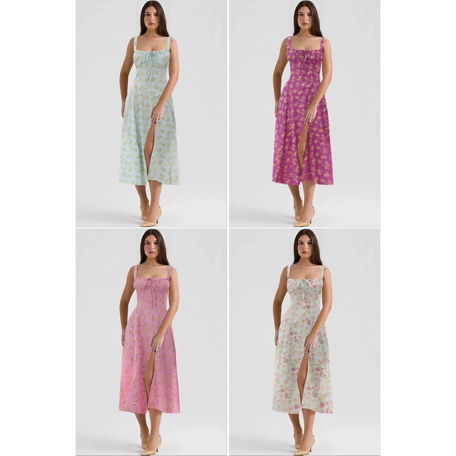 Floral Print Cotton Bustier Sundress. - Image 3