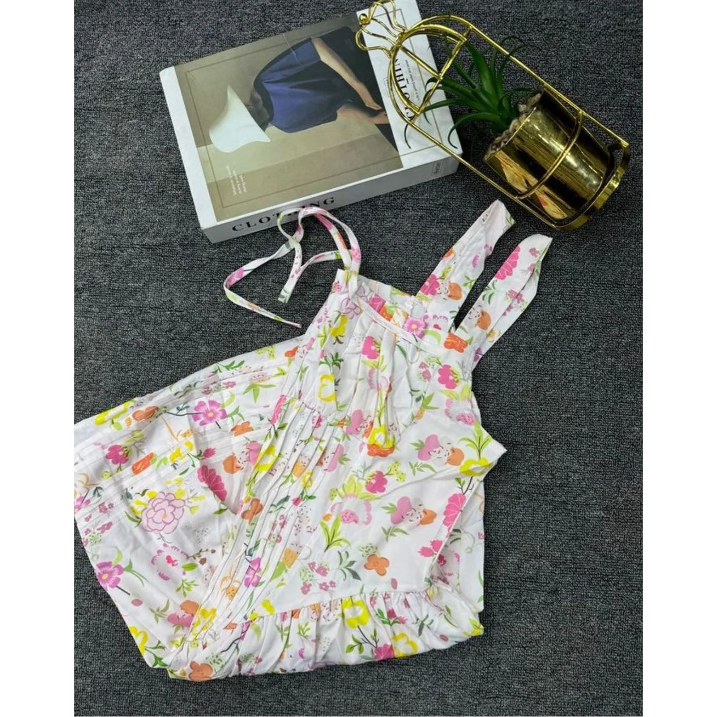 Floral-print cotton mini dress - Image 2