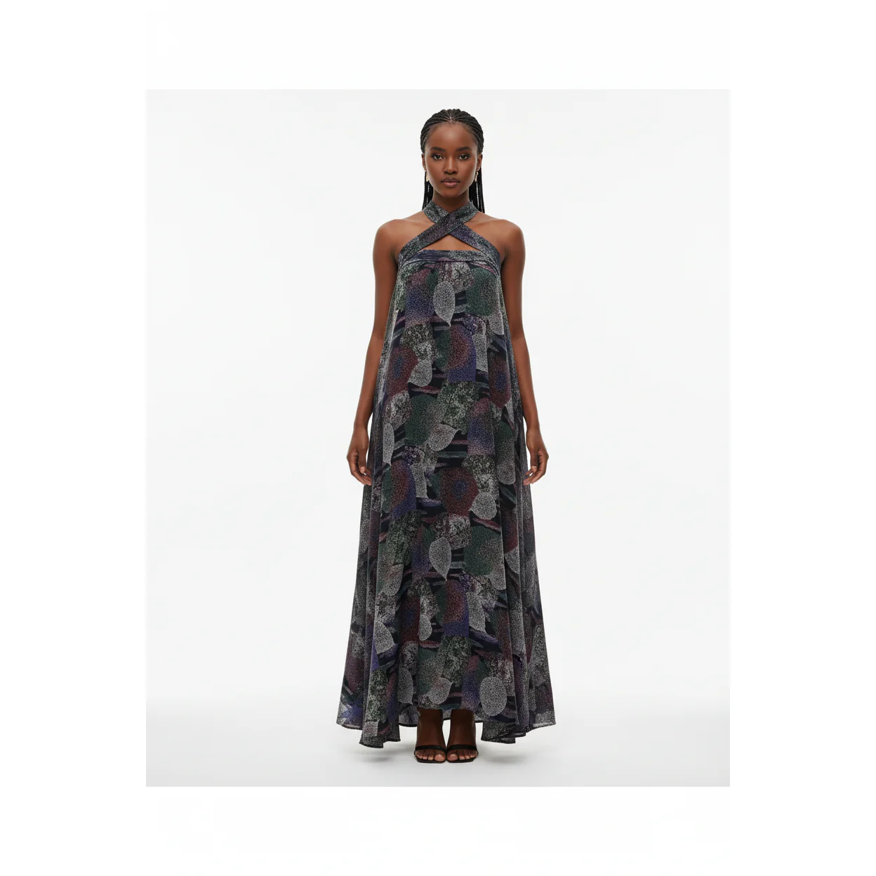Floral Print Halter Neck Maxi Dress. - Image 2