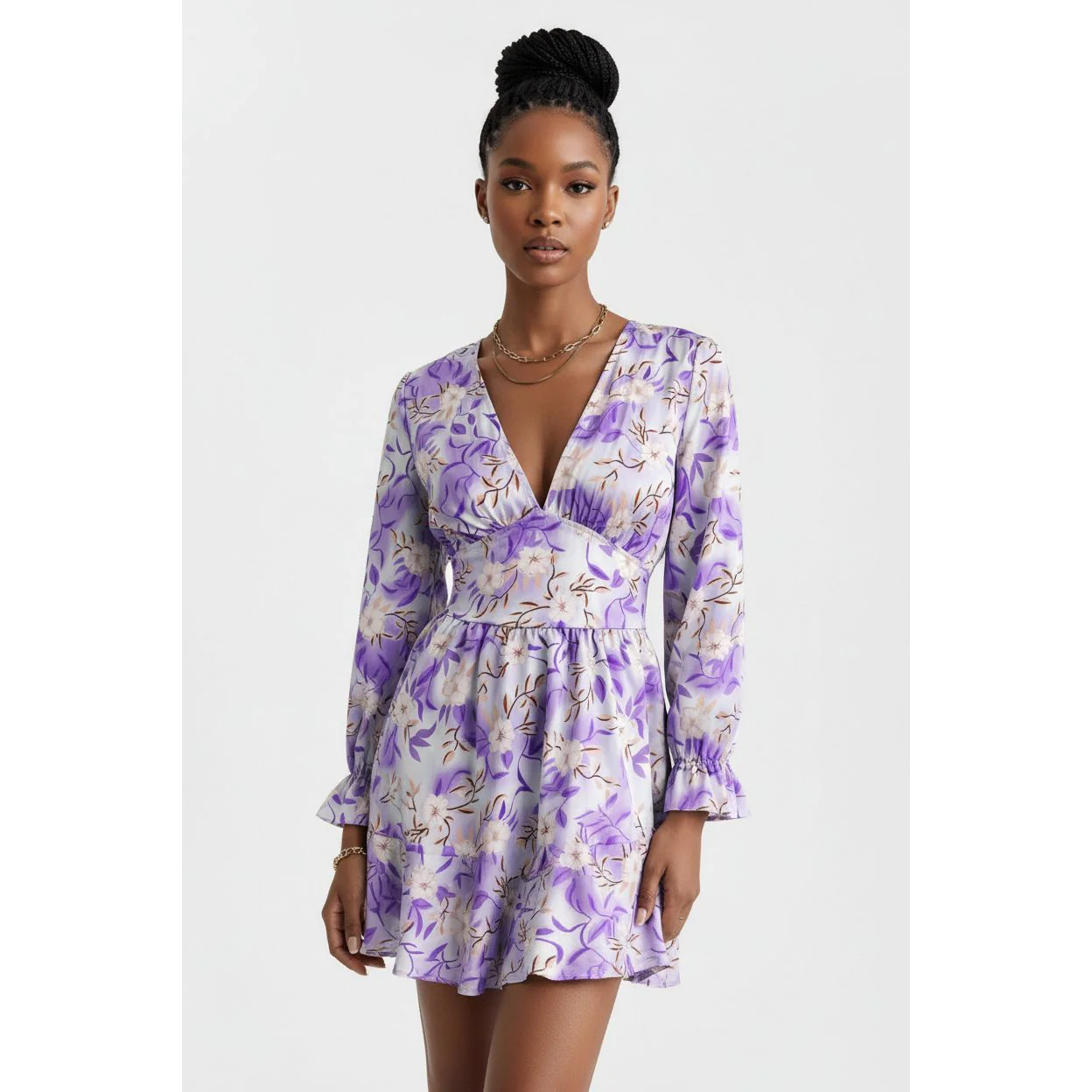 Floral Print Long Sleeve Dress - Image 2