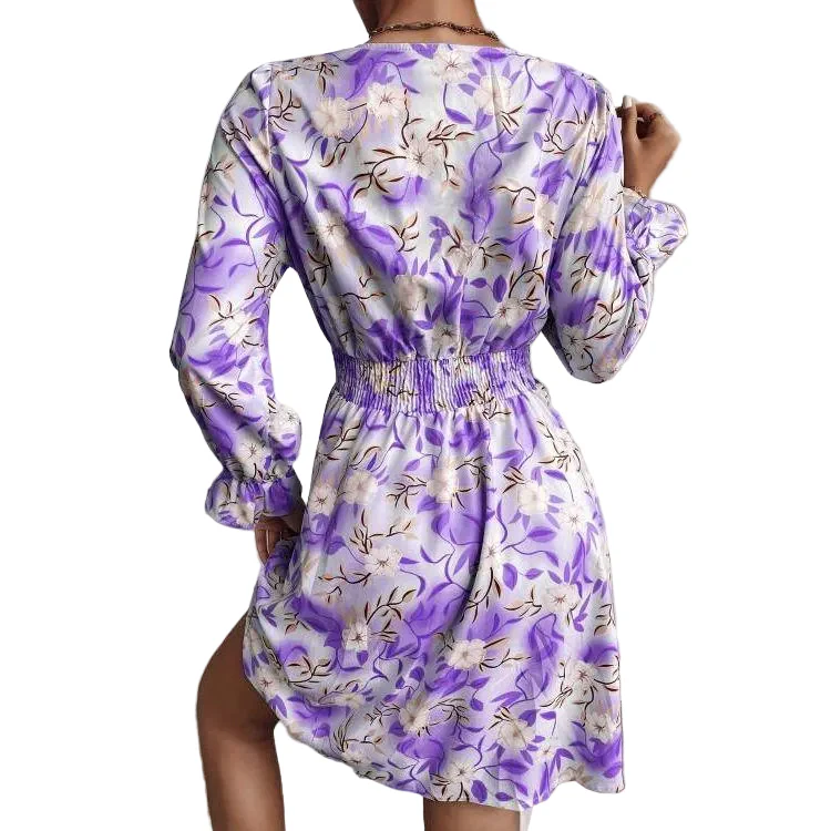 Floral Print Long Sleeve Dress - Image 4