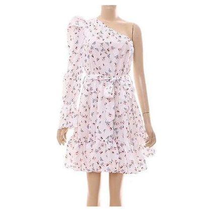 Floral Print One Shoulder Belted Dress. - Image 3