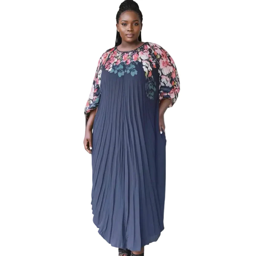 Floral Print Pleated Maxi Dress - Image 2