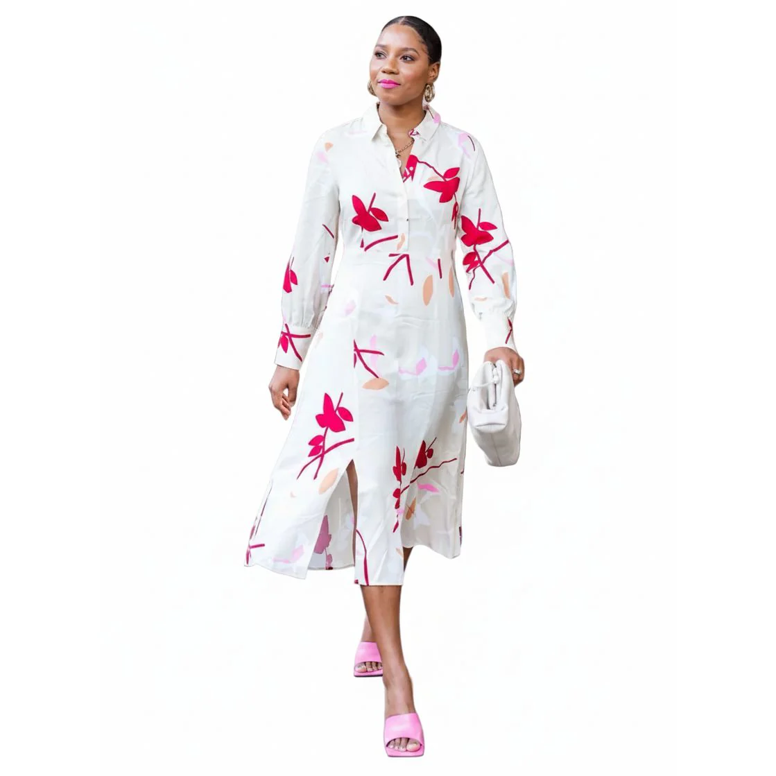 Floral Print Shirt Dress  - Image 2