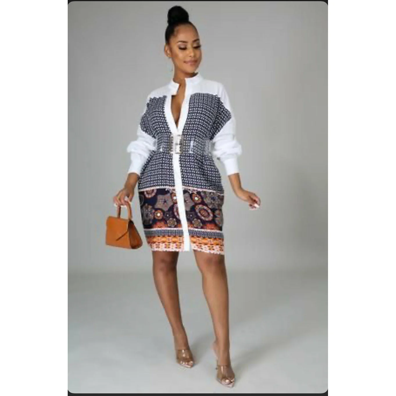 Floral Print Shirt mini Dress - Image 4