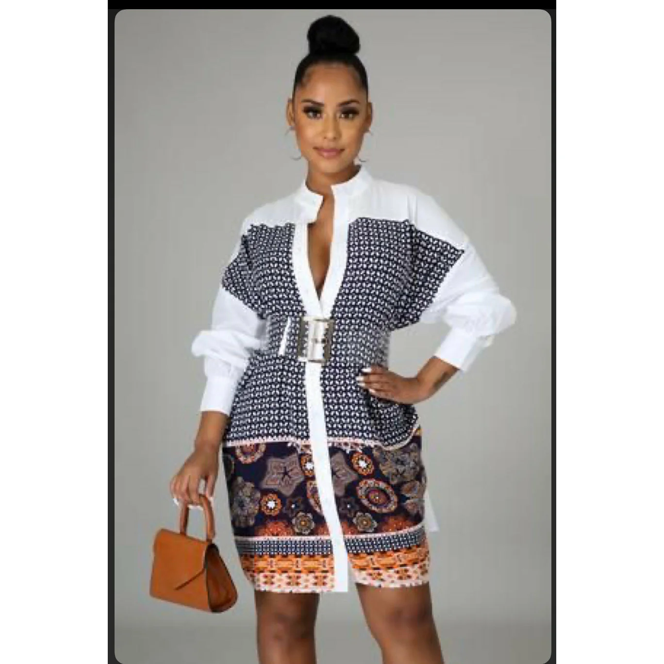 Floral Print Shirt mini Dress - Image 5