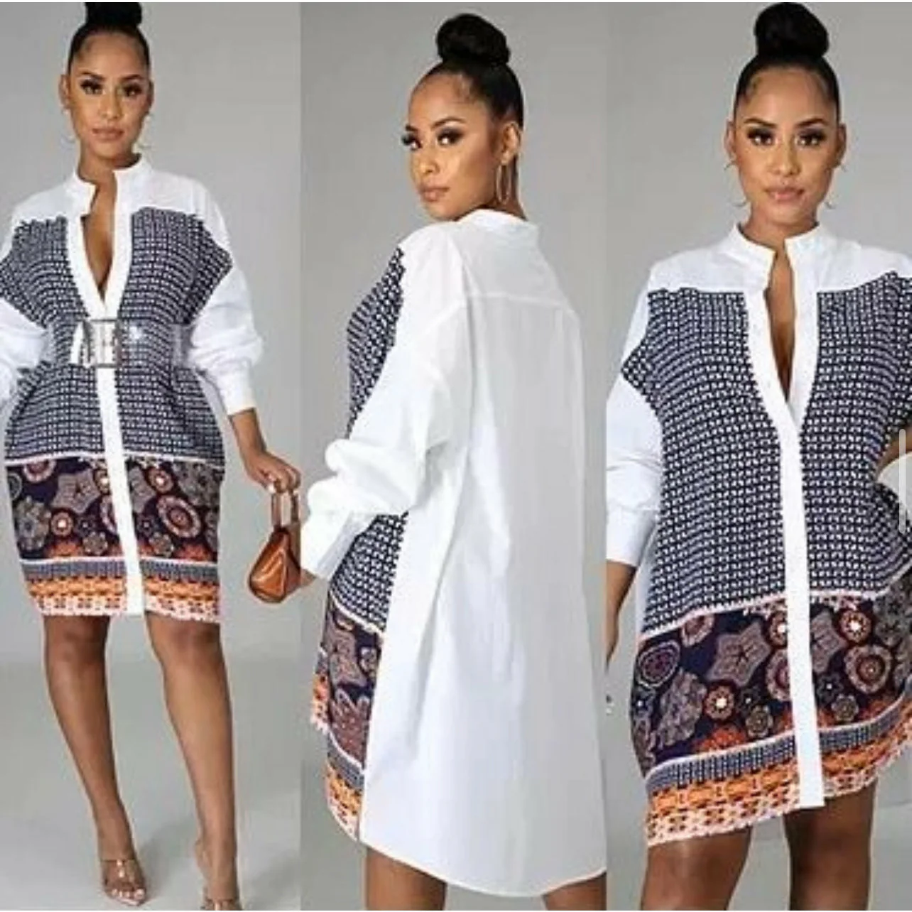 Floral Print Shirt mini Dress - Image 6