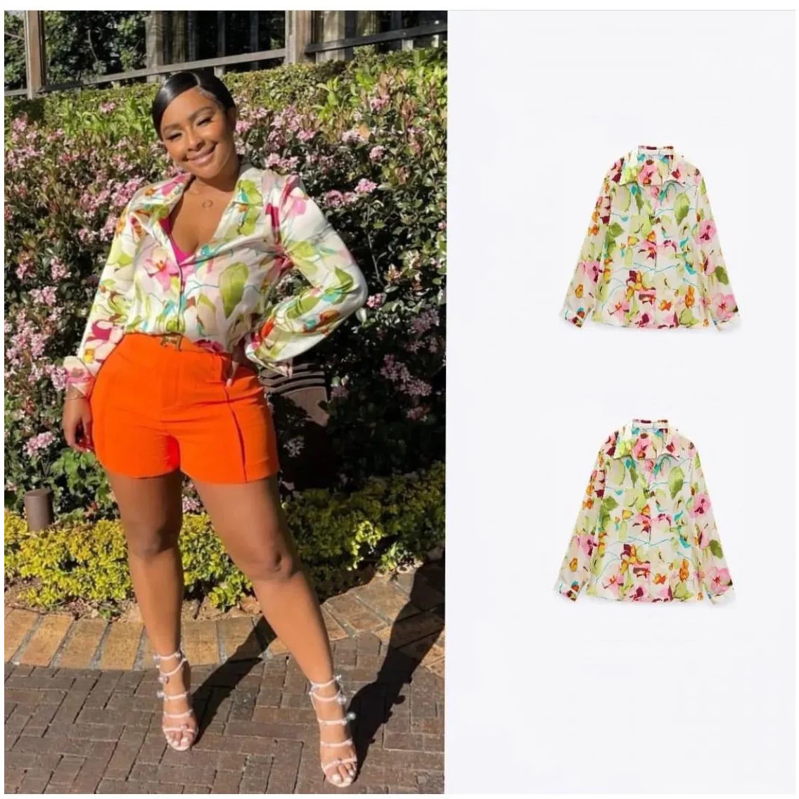 Floral Print Silk Shirt - Image 2