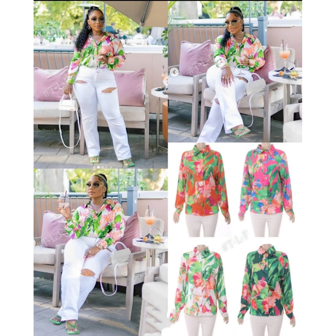 Floral Print Silk Shirt - Image 3