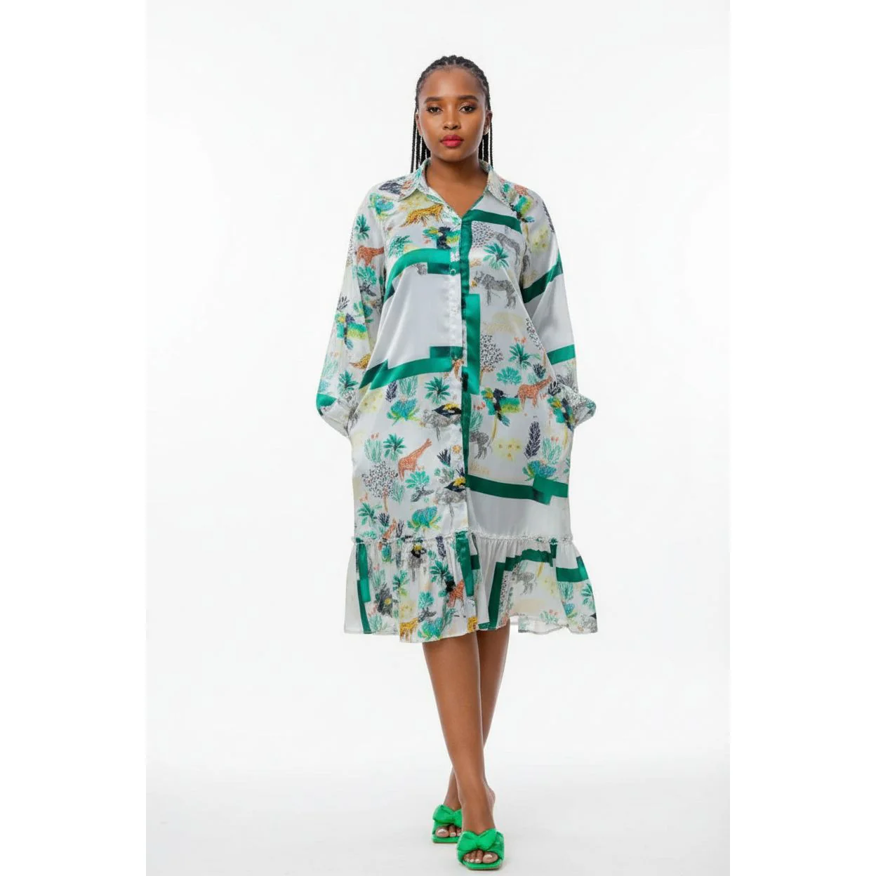 Floral Print Vintage Shirt Dress