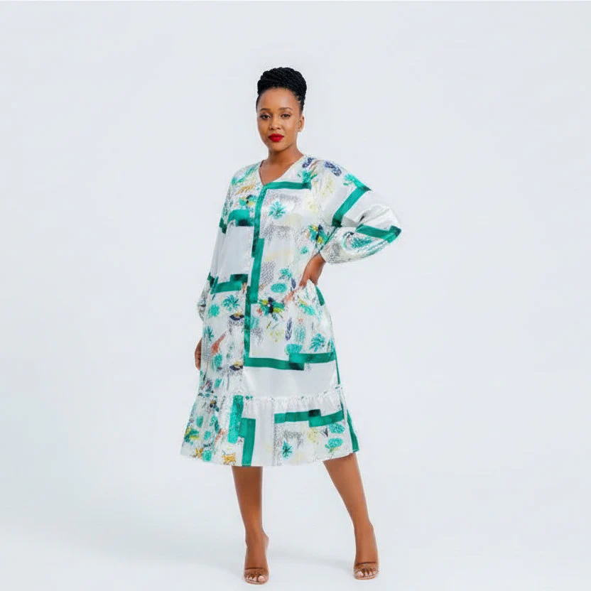 Floral Print Vintage Shirt Dress - Image 2