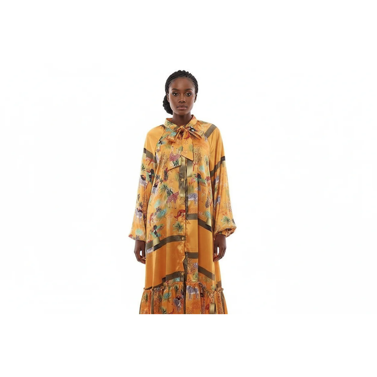 Floral Print Vintage Shirt Dress - Image 3