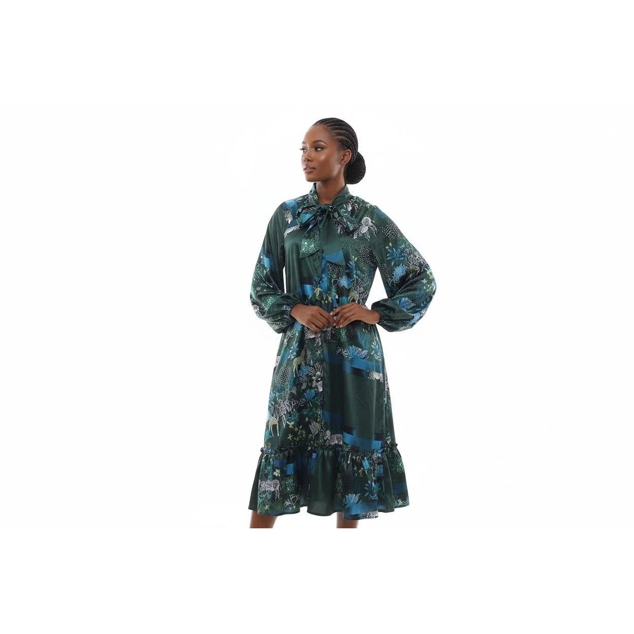 Floral Print Vintage Shirt Dress - Image 5