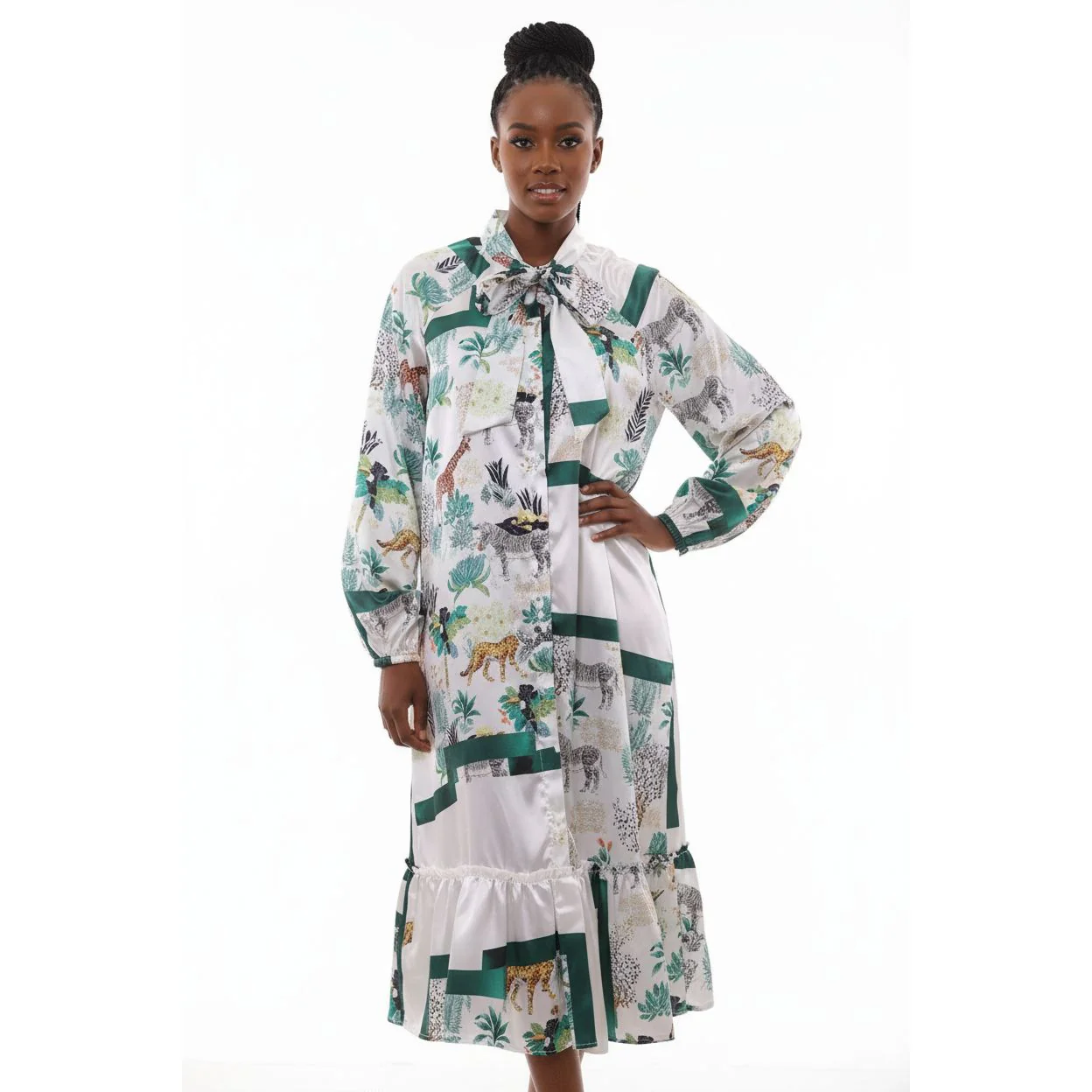 Floral Print Vintage Shirt Dress - Image 6