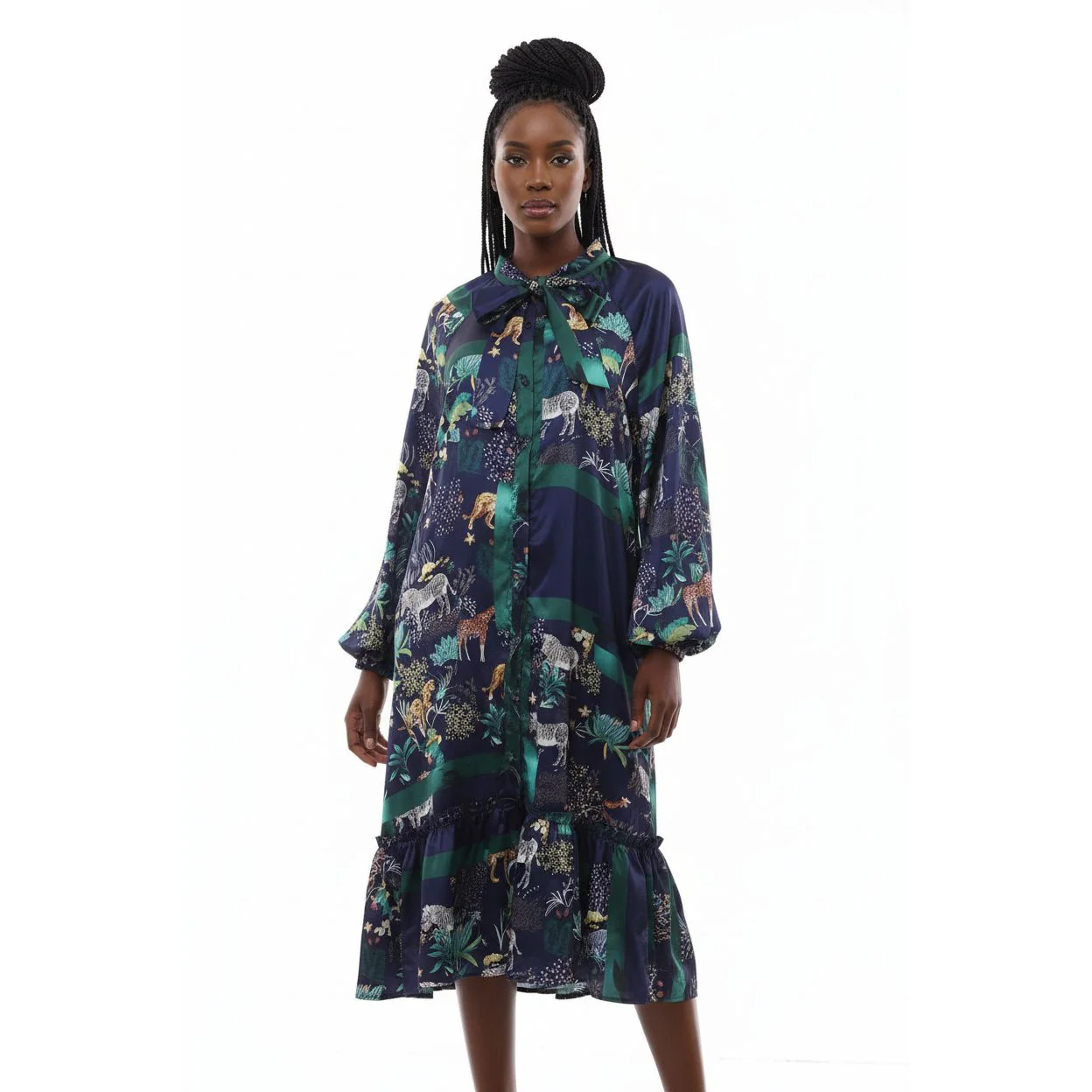 Floral Print Vintage Shirt Dress - Image 7