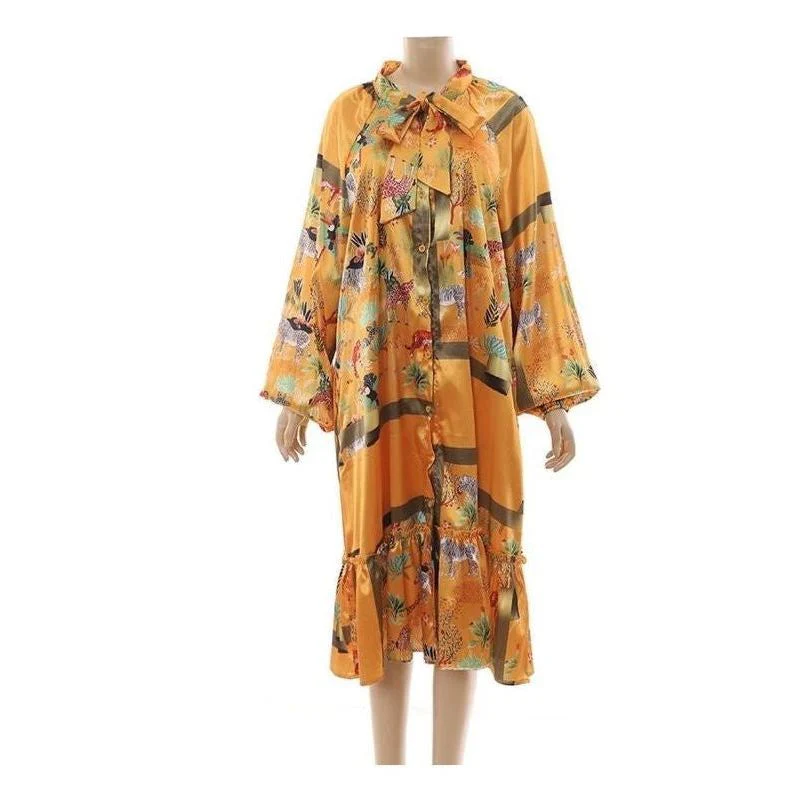 Floral Print Vintage Shirt Dress - Image 8