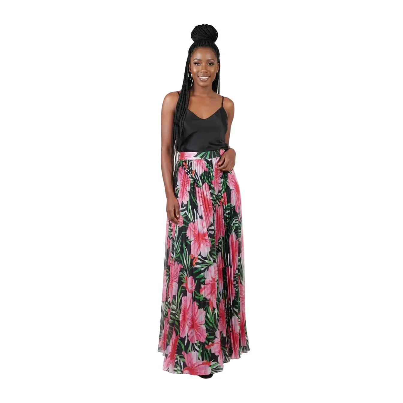 Floral Print Wide Skirt
