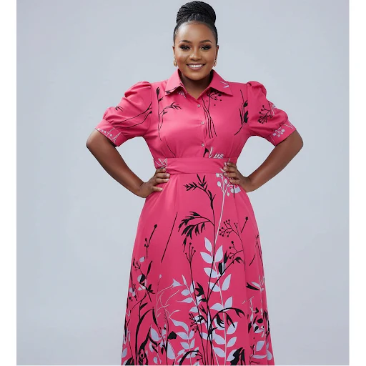Plus Size Floral Puffy Sleeves Printed Maxi Dress - Image 4