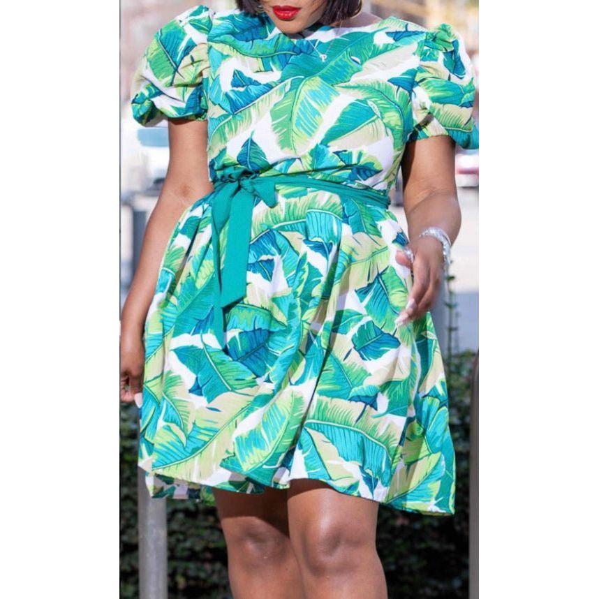 Floral Round Neck Dress - Image 3