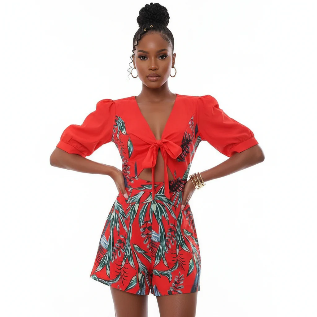 Floral Short Sleeve Jumpsuit - Image 3