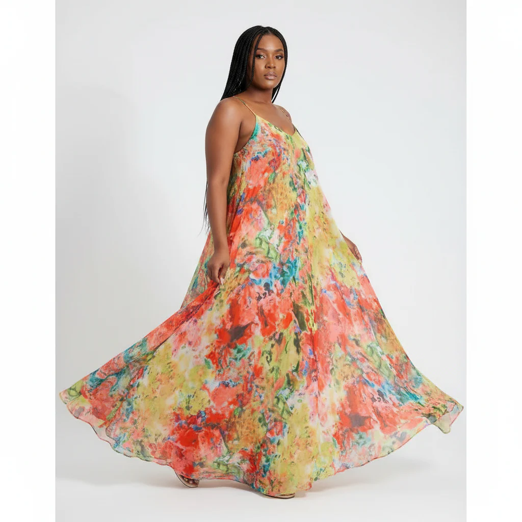 Floral Sleeveless Maxi Party Dress