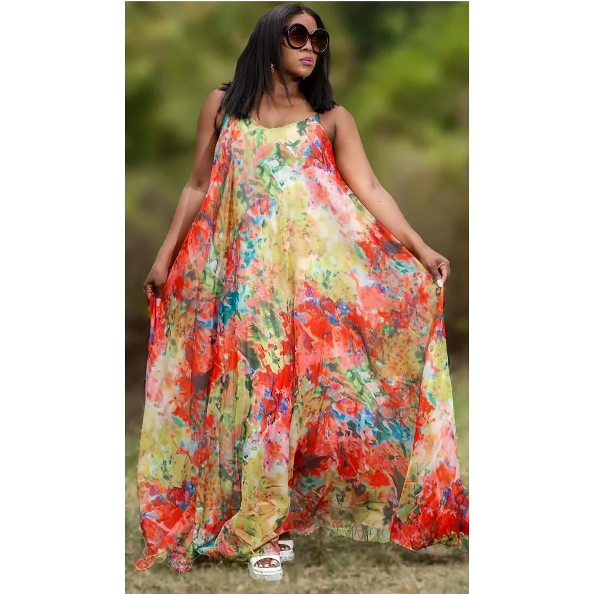 Floral Sleeveless Maxi Party Dress - Image 2