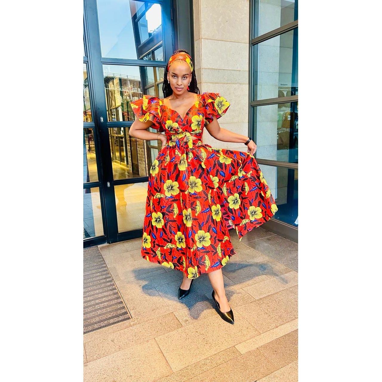 Floral V-Neck Slit Maxi Dress - Image 4