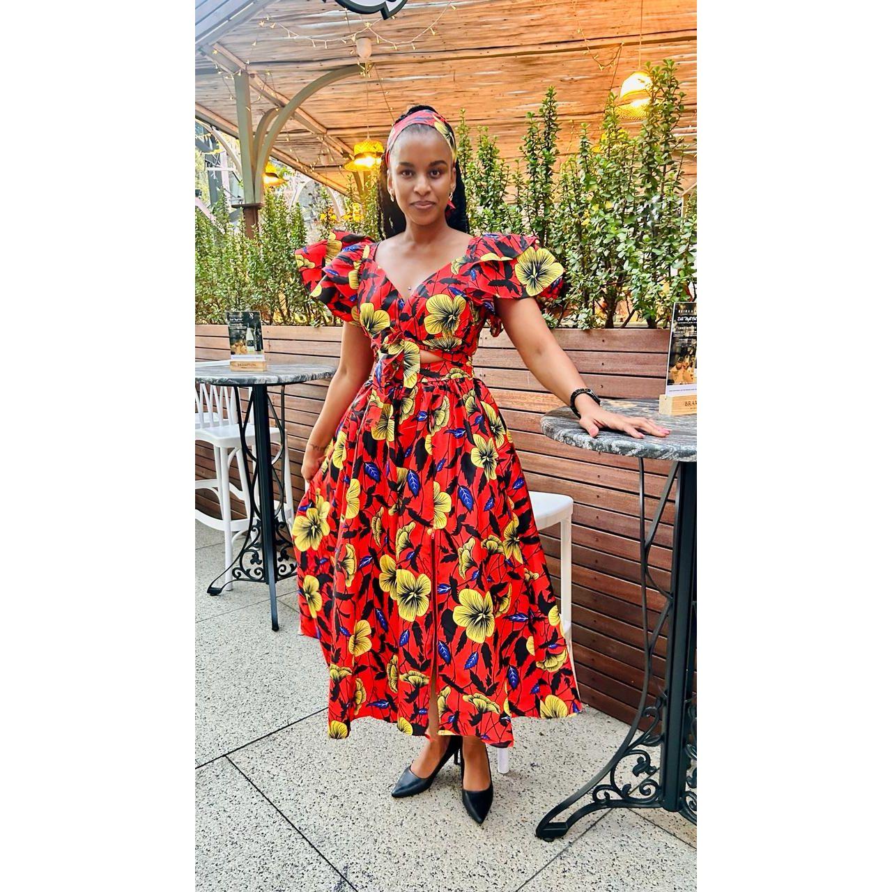 Floral V-Neck Slit Maxi Dress - Image 6
