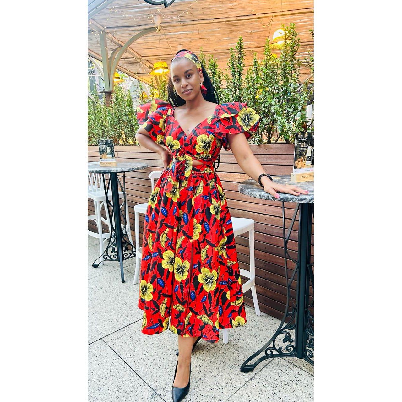 Floral V-Neck Slit Maxi Dress - Image 7