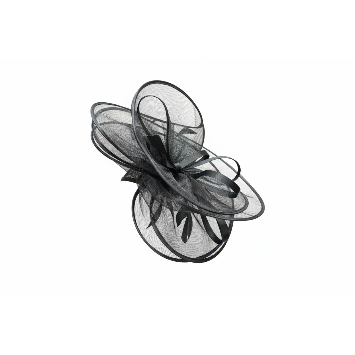 Flower Headpiece Big Sinamay Church Hat Elegant Feather Fascinators