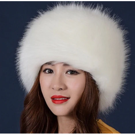 Fluffy Fur Round Winter Bucket Hat - Image 2