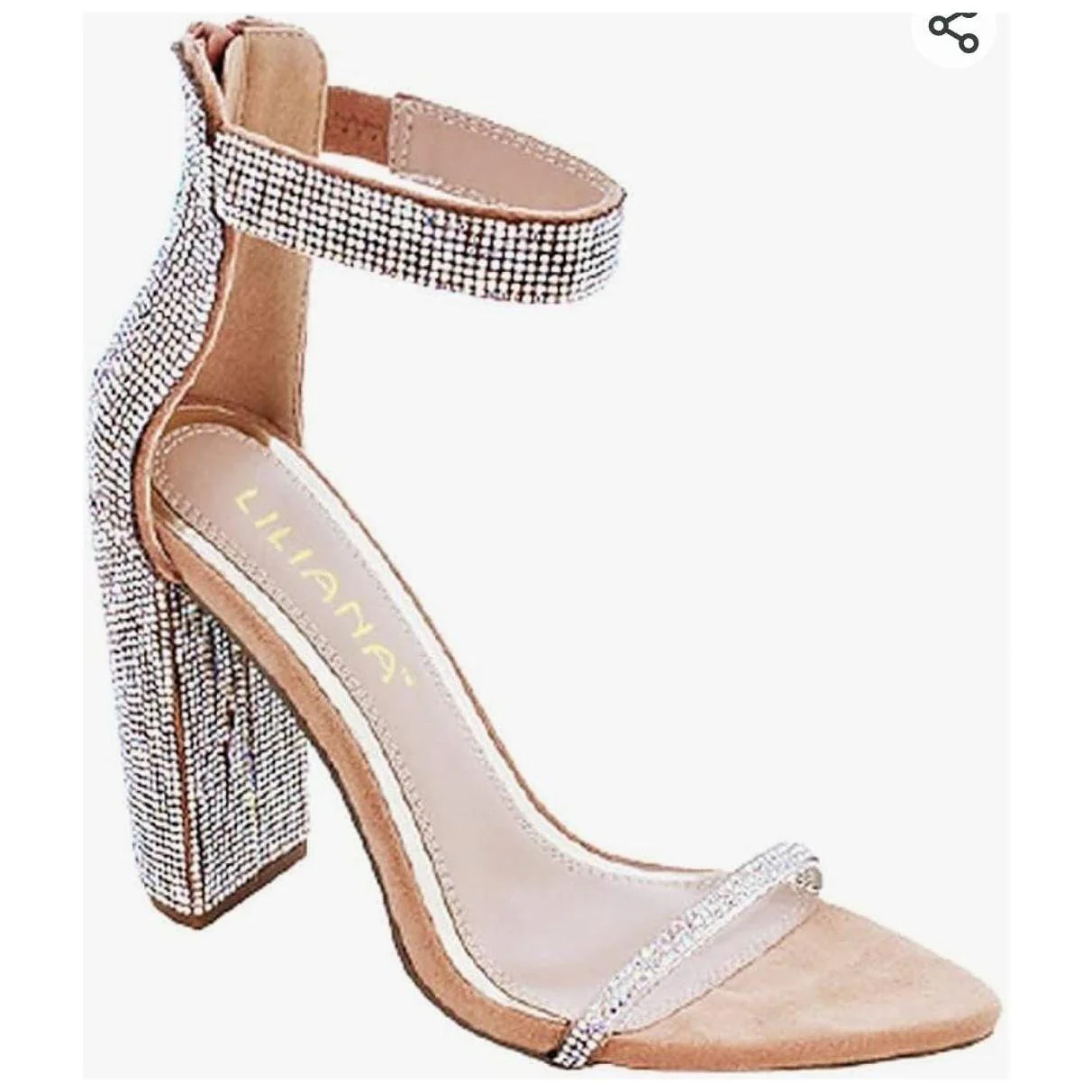 Open Toe Chunky Heel Rhinestone  Sandals. - Image 3
