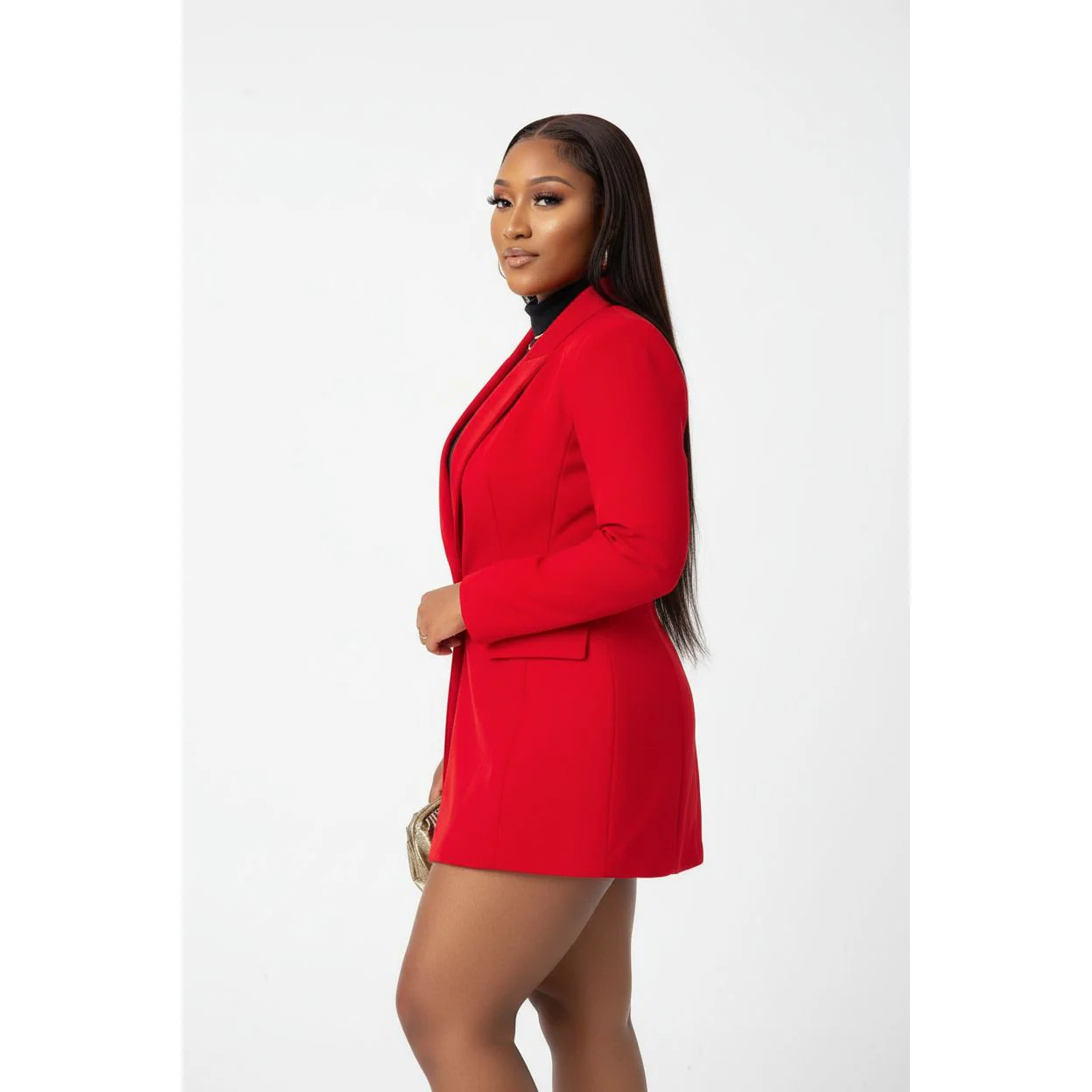 Formal Solid Button Front Lapel Neck Blazer. - Image 4