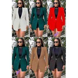Formal Solid Button Front Lapel Neck Blazer. - Image 7