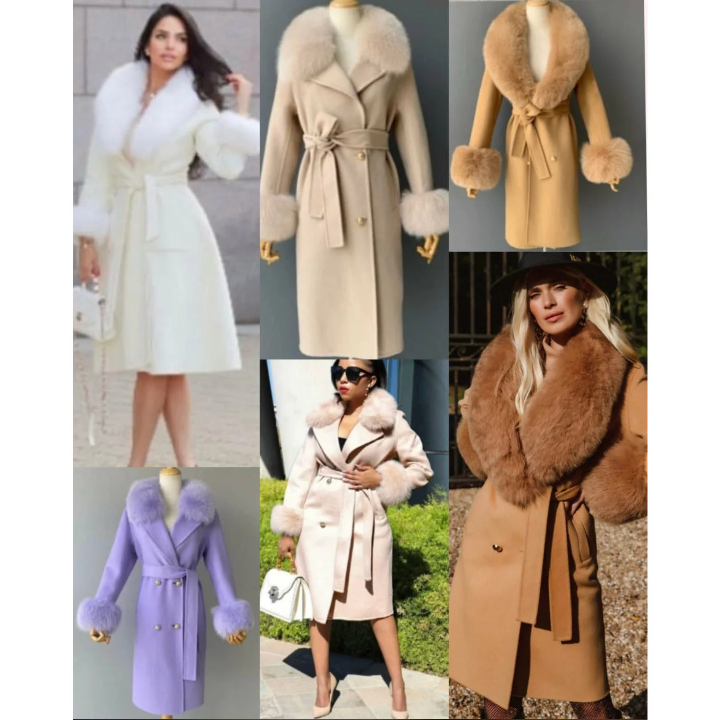 Fox Fur Collar Woolen Jacket Long Overcoat - Image 4