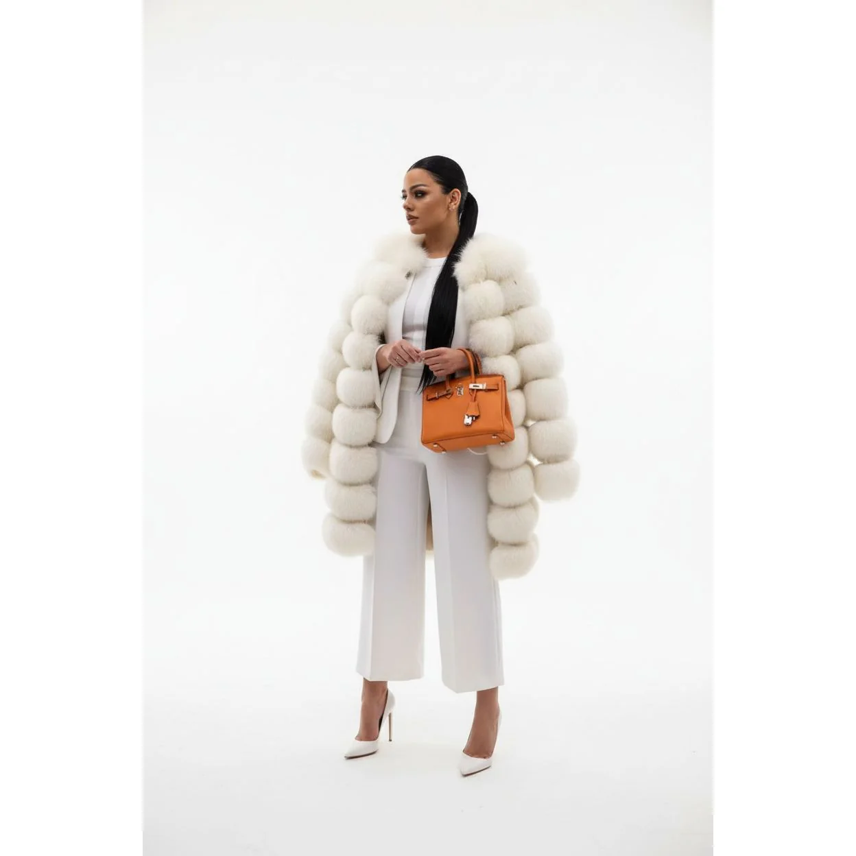 Fox Fur Long Coat - Image 4