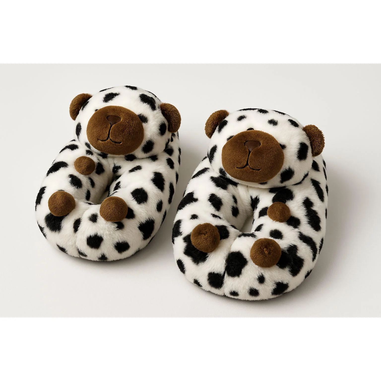 Furry Faux Fur Slides Teddy Bear Plush Slippers - Image 2