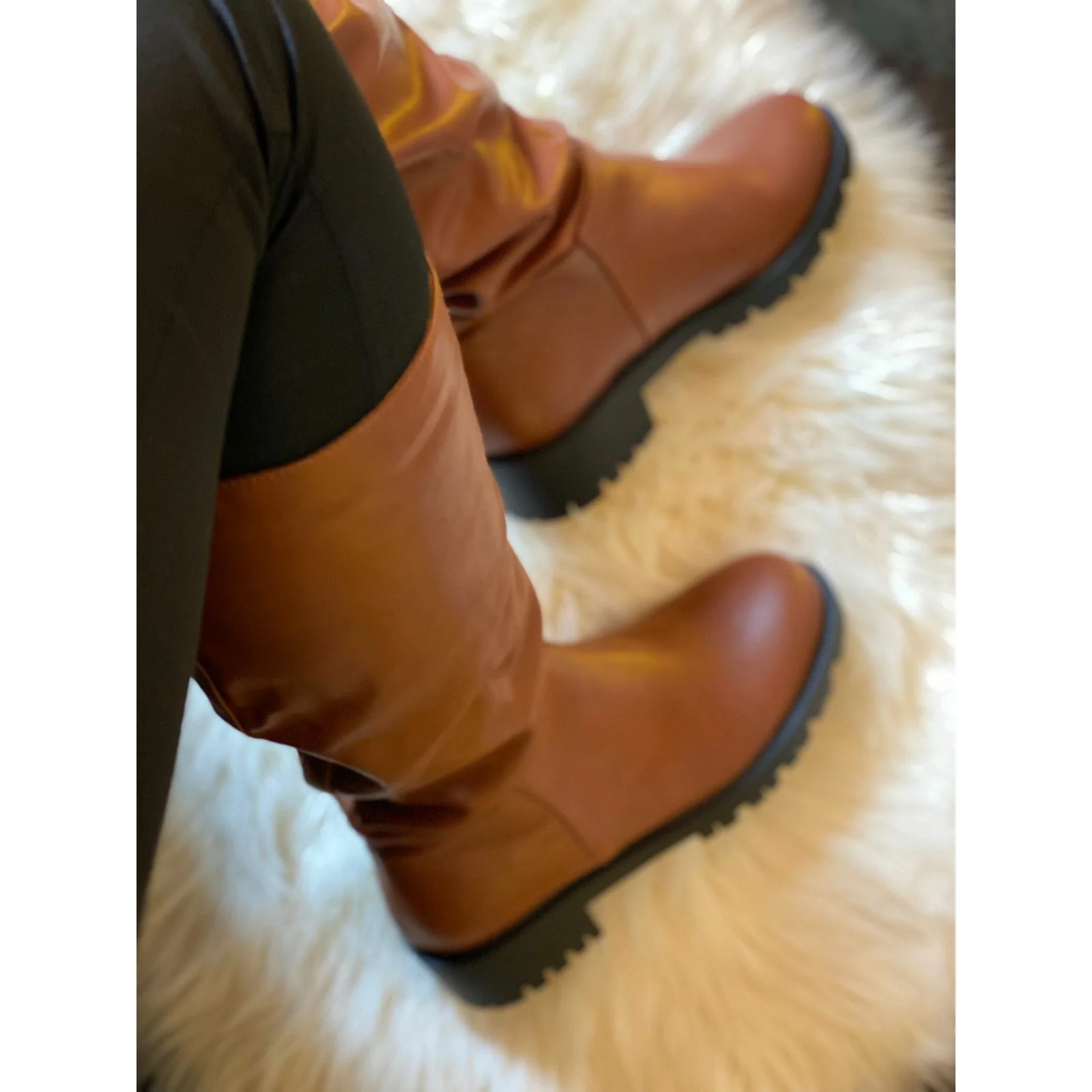 Bellow Knee Leather Boots - Image 4