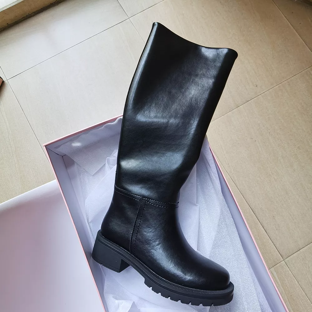 Bellow Knee Leather Boots - Image 6