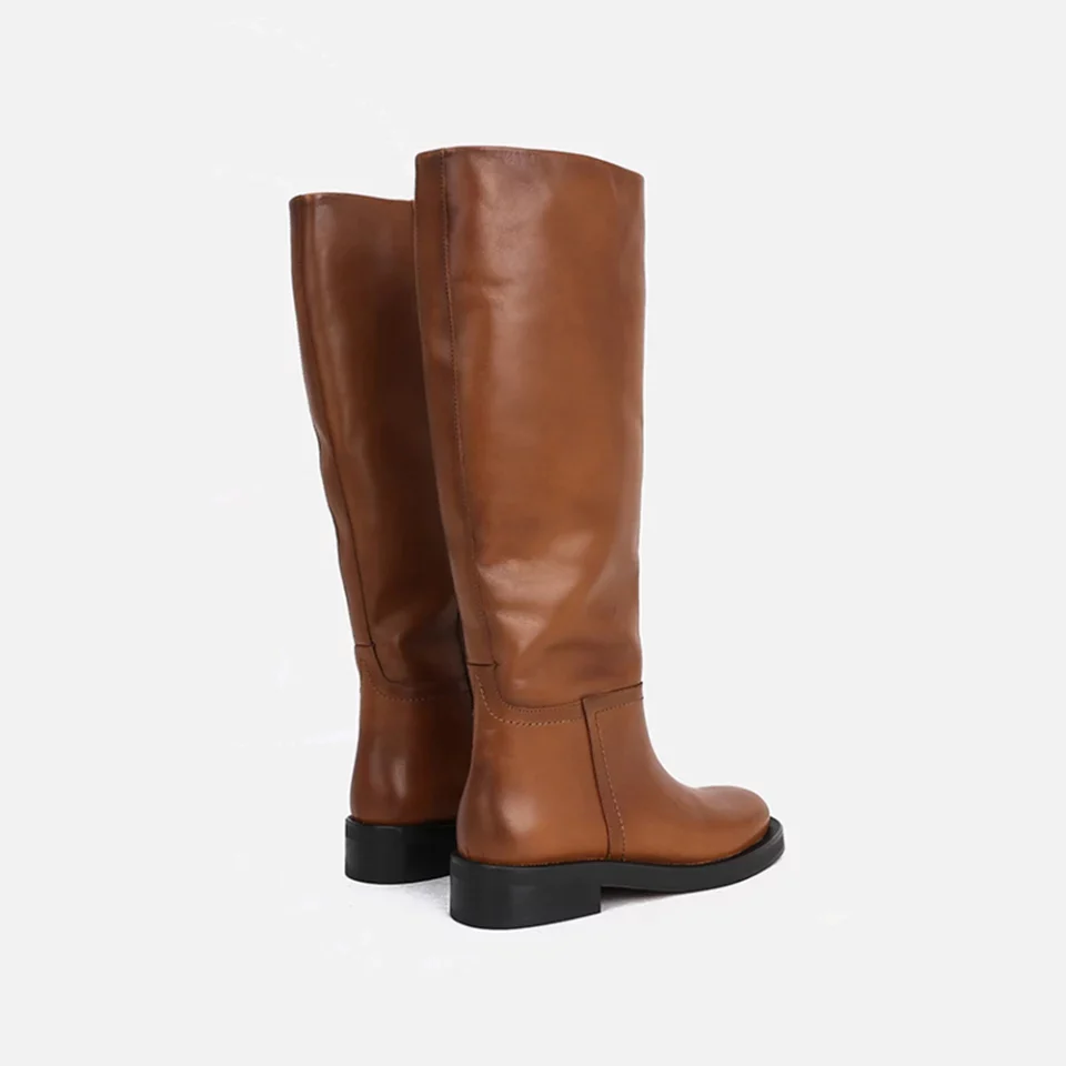 Bellow Knee Leather Boots - Image 7