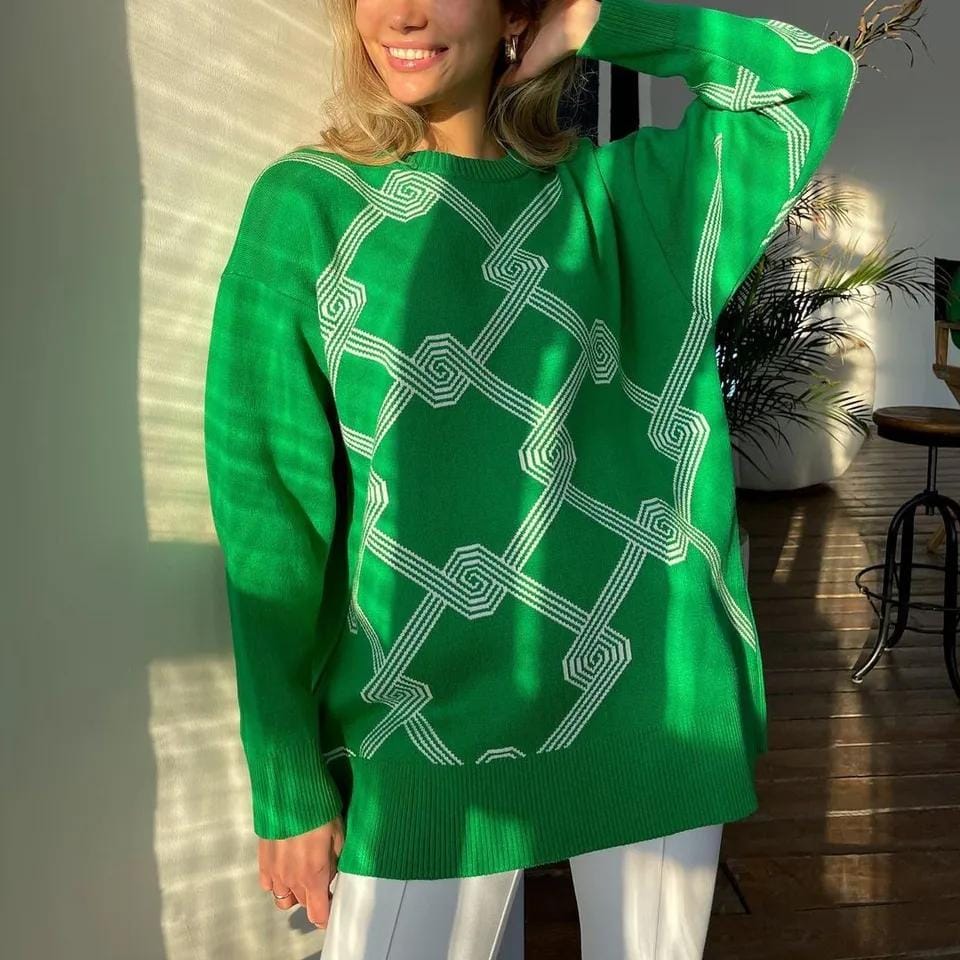 Geometric Print knitted jersey - Image 2