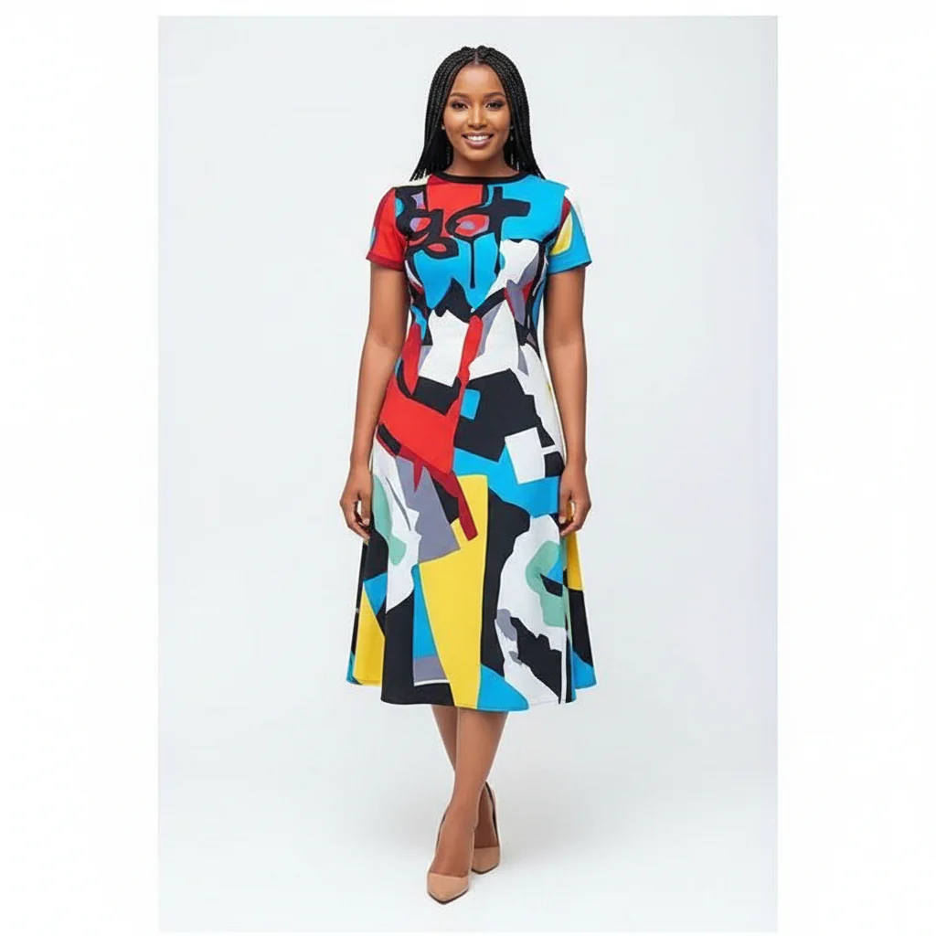 Gert Multicolor Print block dress. - Image 2