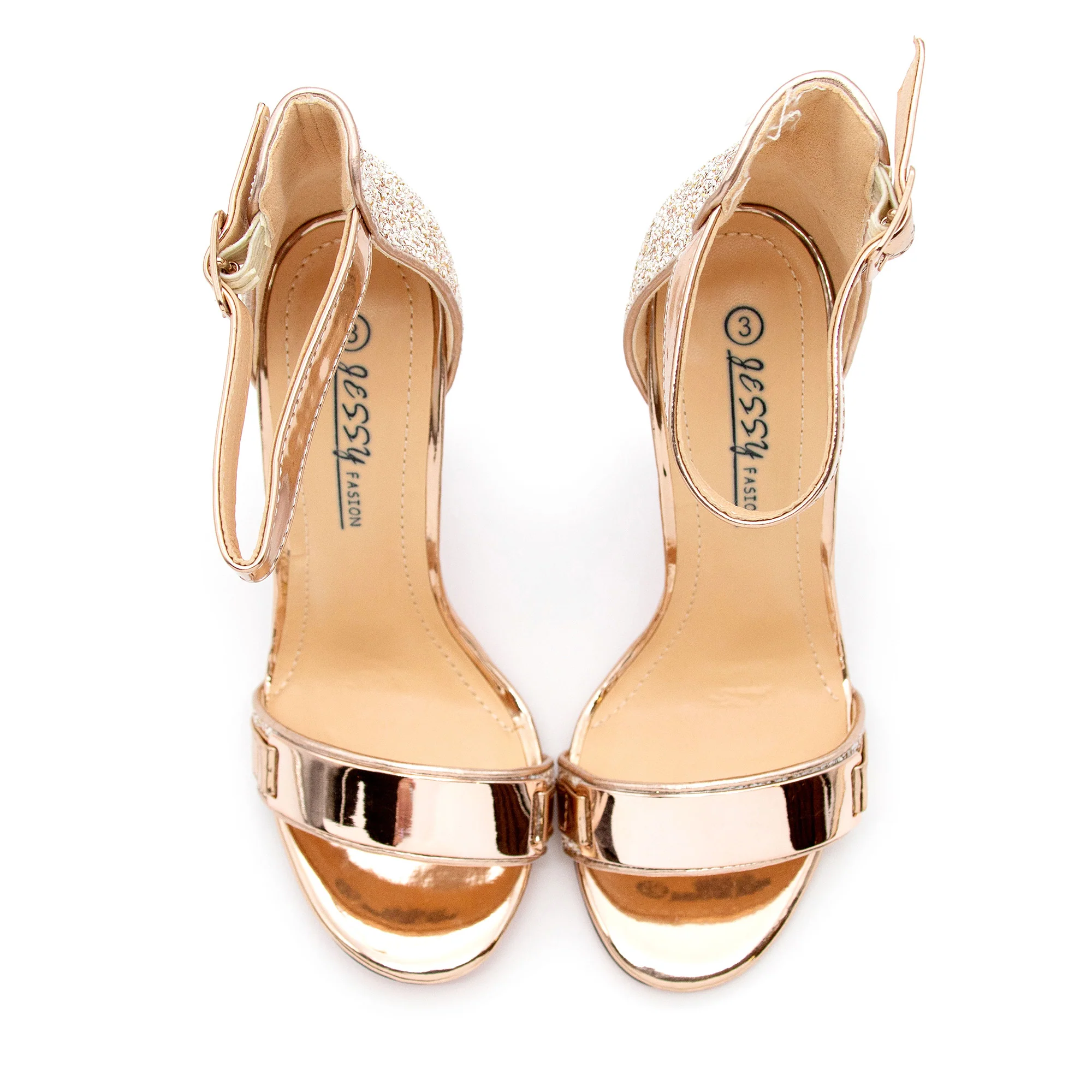 Glitter Ankle Strap Heel Sandal. - Image 3